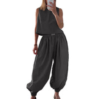 Sleeveless Top Loose Trousers Women's Suit - Modestly Vogue 
