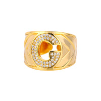 Personalized Gold Stone Initial Ring | Modestly Vogue - Modestly Vogue 
