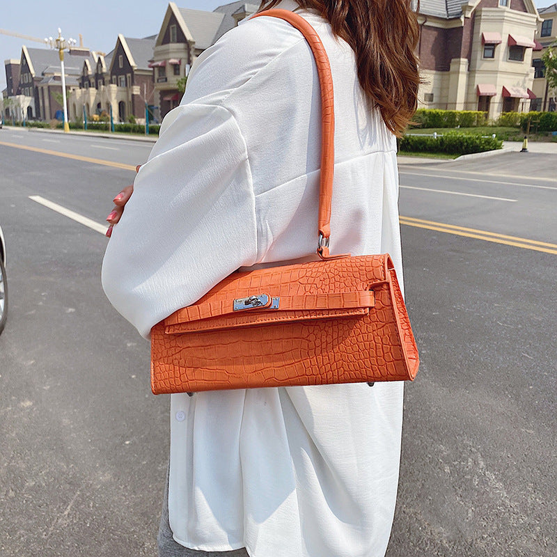 Stone pattern retro fashion underarm shoulder bag