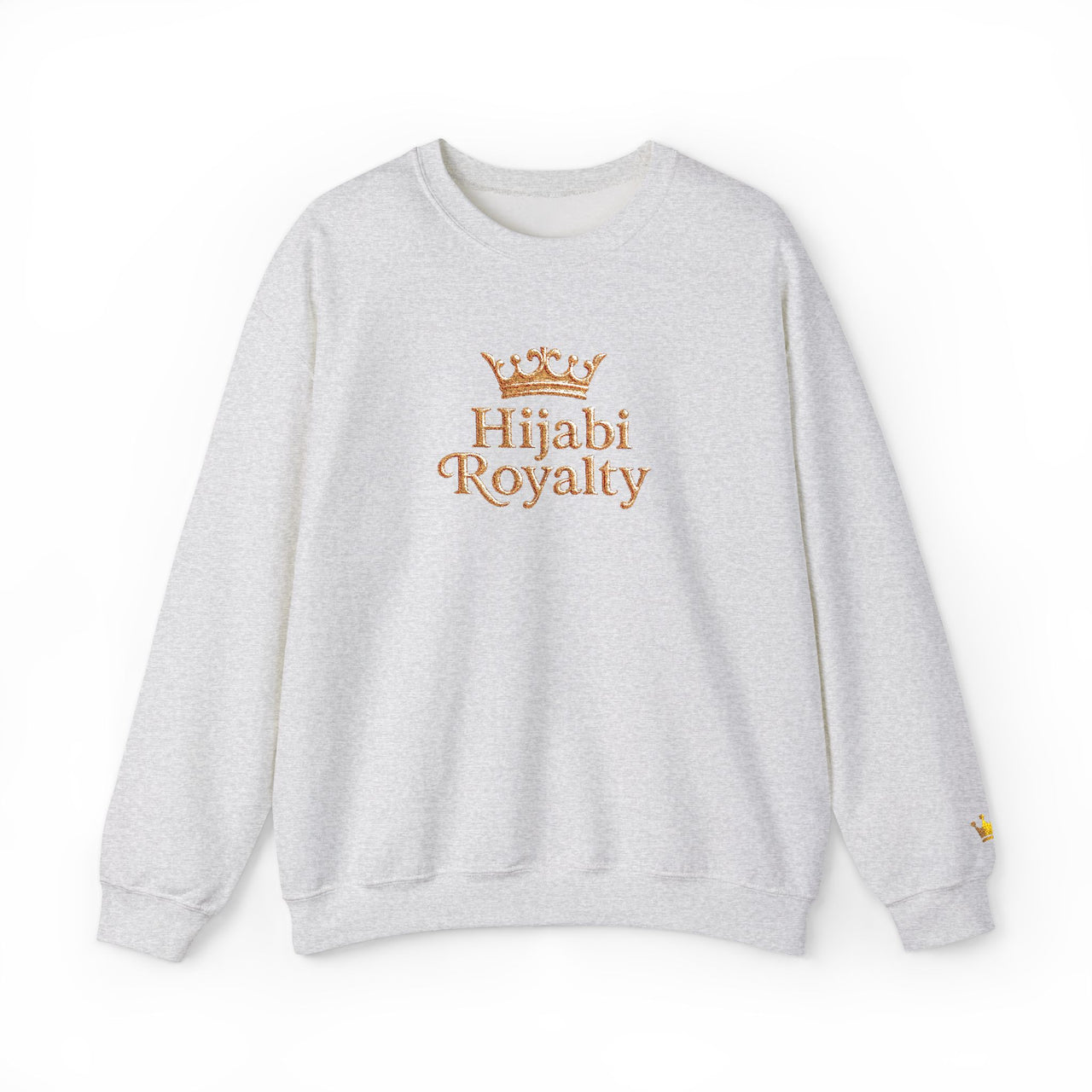 Hijabi Royalty™ Crewneck Sweatshirt — Gold Crown Graphic, Modest Fashion Gift