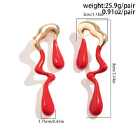 Women's Liquid Metallic Water Drop Ear Studs - Modestly Vogue 
