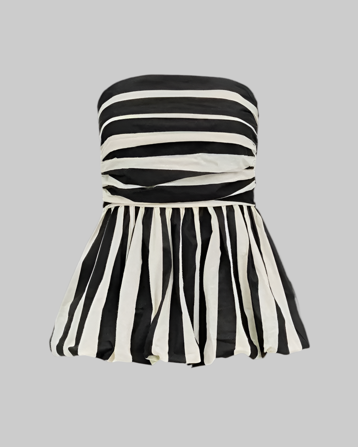 Stripe Strapless Peplum Top – Stylish & Chic Women’s Top - Modestly Vogue 