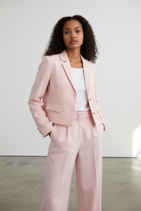 Spring Socialite Single-Breasted Short Suit with Belt Wide Leg Pants - Modestly Vogue 