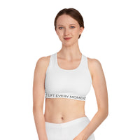 Sports Bra — 'Lift Every Moment' Minimalist Activewear for Gym & Yoga White