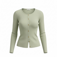 Button-Up Long Sleeve Knit Cardigan – Cozy & Stylish Layering Piece - Modestly Vogue 