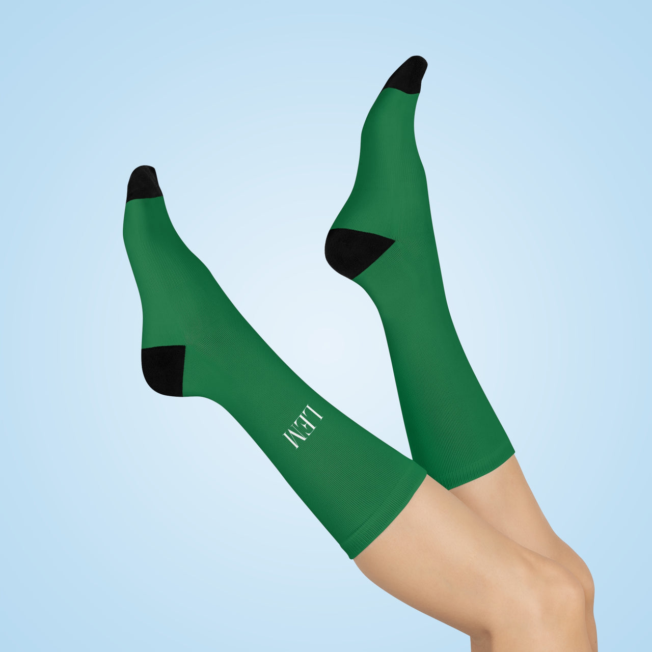LEM™ Verde Green Signature Cushioned Crew Socks - Modestly Vogue 