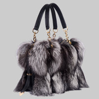 Fashion Handbag Fox Fur With Cowhide Purse - Modestly Vogue 