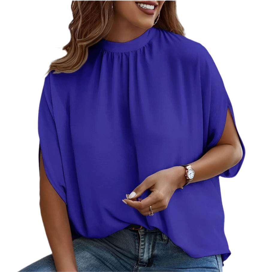 Mock Collar Winged Blouse | Chic & Elegant Women’s Blouse Multiple Colors - Modestly Vogue 