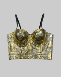 Snake Print Bronzing Corset Tube Top –Slim Fit Fashion for Women - Modestly Vogue 