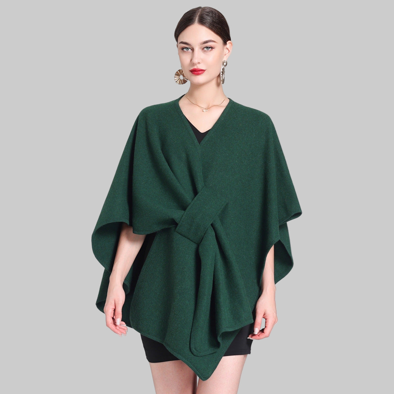 Chic Shawl Cape Poncho | Fashionable Outerwear Cape - Modestly Vogue 