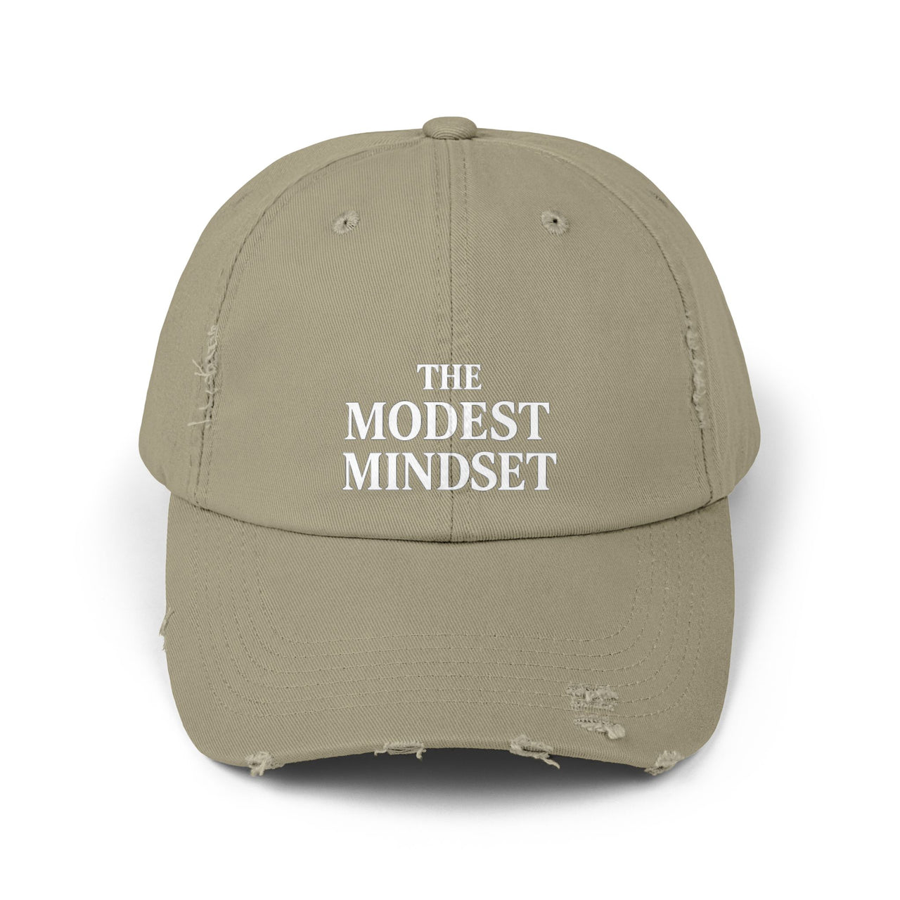 Unisex Distressed Cap – Modest Mindset Inspirational Hat for Everyday Style