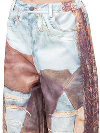 Women Fashion 3D Print Casual Pants Jeans