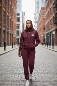 Unapologetic Hijabi Burgundy Full-Zip Hoodie - Modestly Vogue 