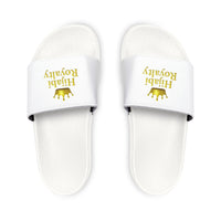Women's Removable-Strap Slide Sandals Hijabi Royalty™ — Adjustable White Faux-Leather Pool & Casual Slides