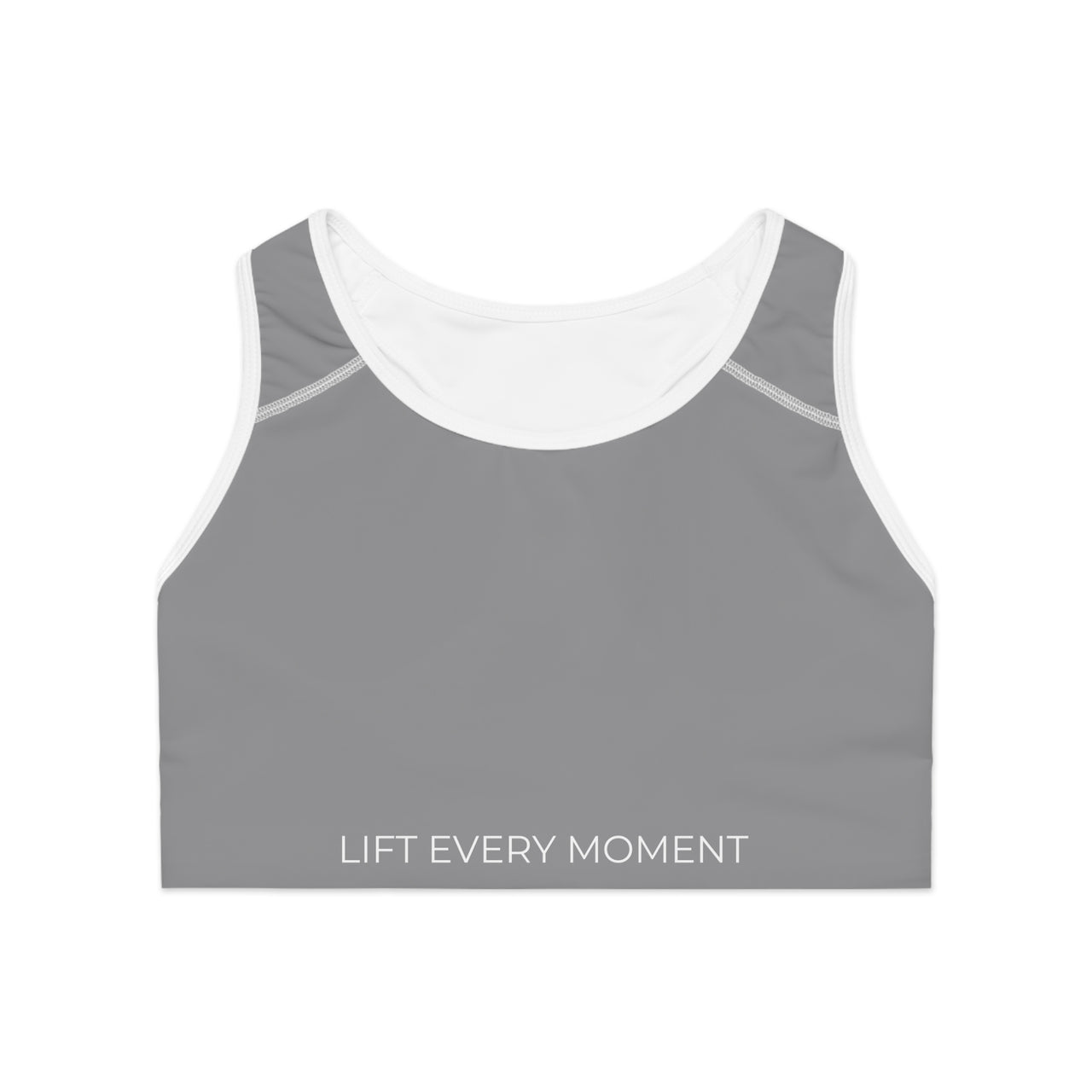 Sports Bra — 'Lift Every Moment' Minimalist Activewear for Gym & Yoga Grey