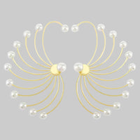 Women's Exaggerated Fan-shaped Artificial Pearl Earrings