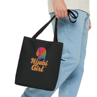 Colorful Hijabi Girl Tote Bag - Stylish and Functional for Every Occasion BLACK