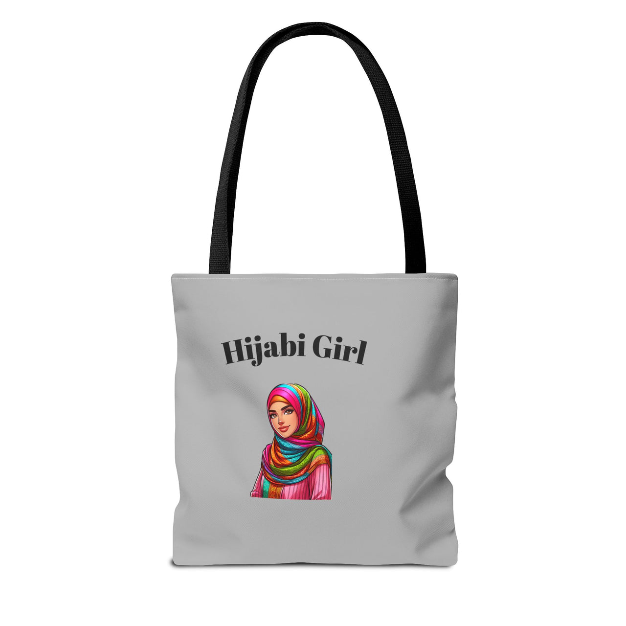 Colorful Hijabi Girl Tote Bag - Stylish and Functional for Every Occasion Grey - Modestly Vogue 