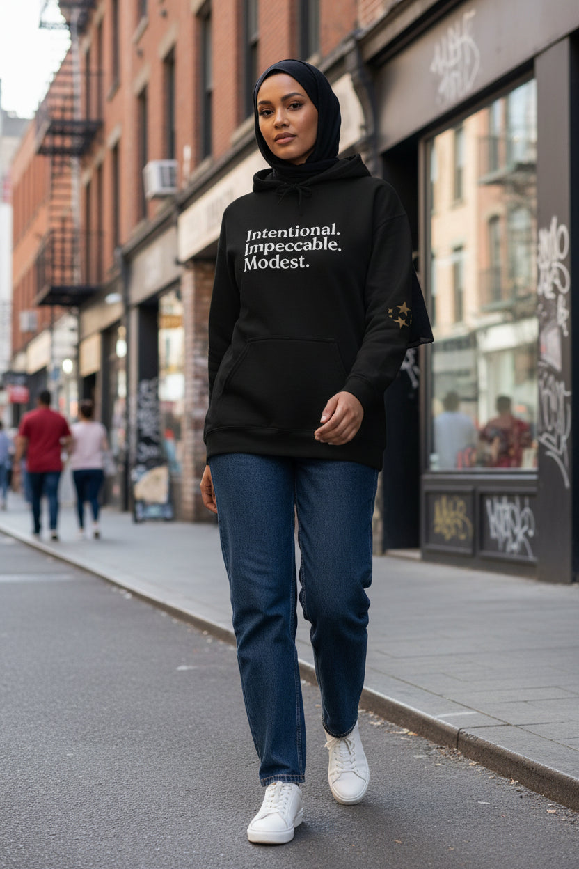 Hijabi Girl™ Black Hoodie – Cozy Streetwear Limited Edition Sweatshirt - Modestly Vogue 
