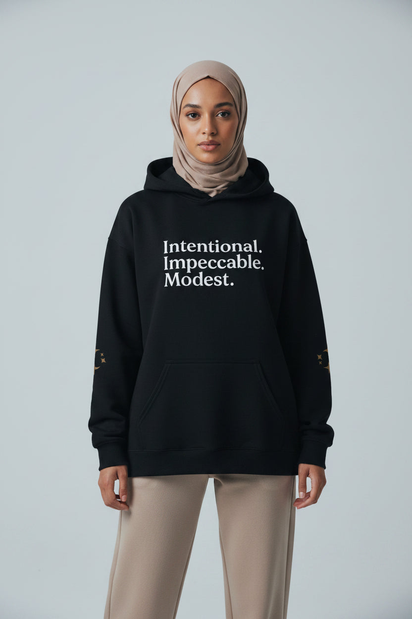 Black Women's Hijabi Girl™ Hoodie – Cozy Streetwear Sweatshirt - Modestly Vogue 