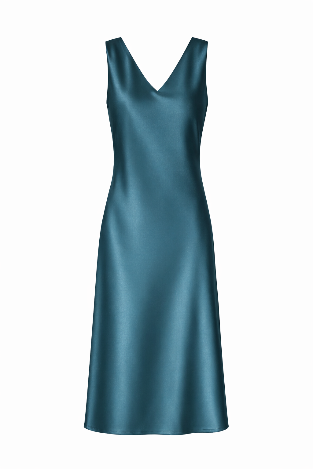 Women’s Sleeveless Satin Halter Midi Dress – Summer Style - Modestly Vogue 