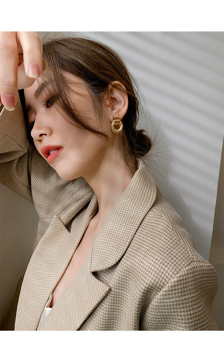 Simple Temperament Ear Nail Female Earrings 925 Pure Silver Needle - Modestly Vogue 