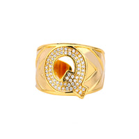 Personalized Gold Stone Initial Ring | Modestly Vogue - Modestly Vogue 