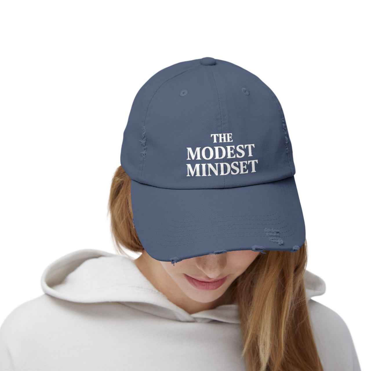 Distressed Cap – The Modest Mindset™ Inspirational Hat for Everyday Style