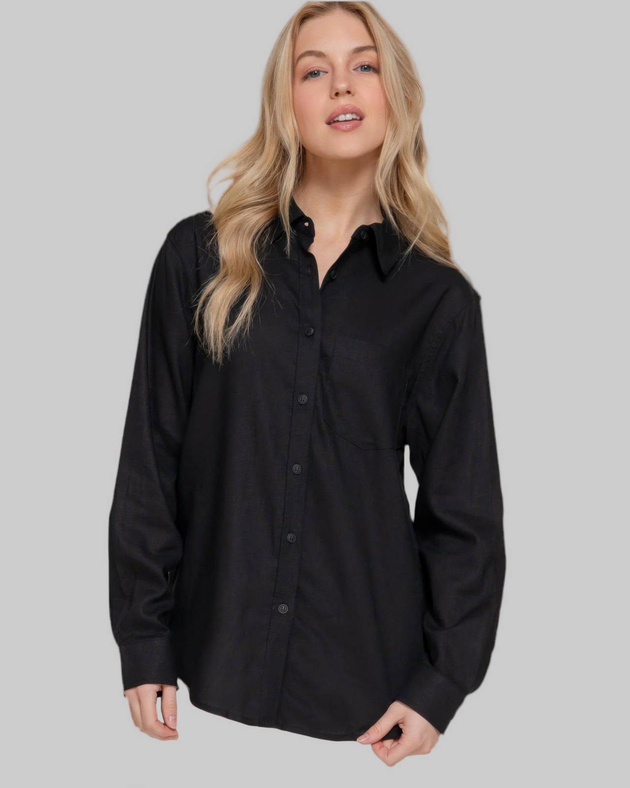 Long Sleeve Linen Blend Shirt | Lightweight & Stylish Women’s Shirt - Modestly Vogue 