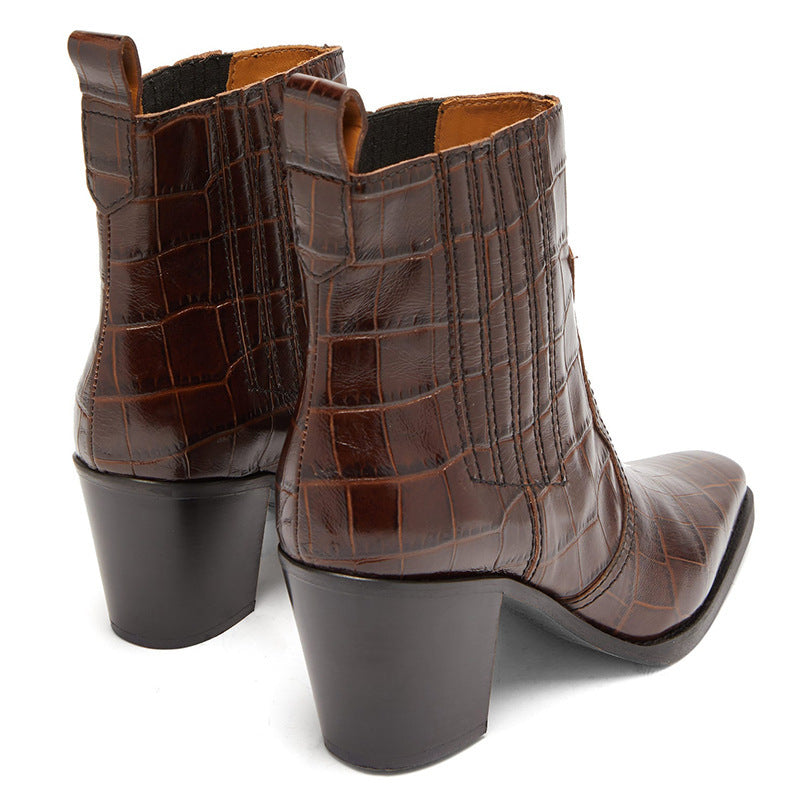 Women's large size stone print boots - Modestly Vogue 