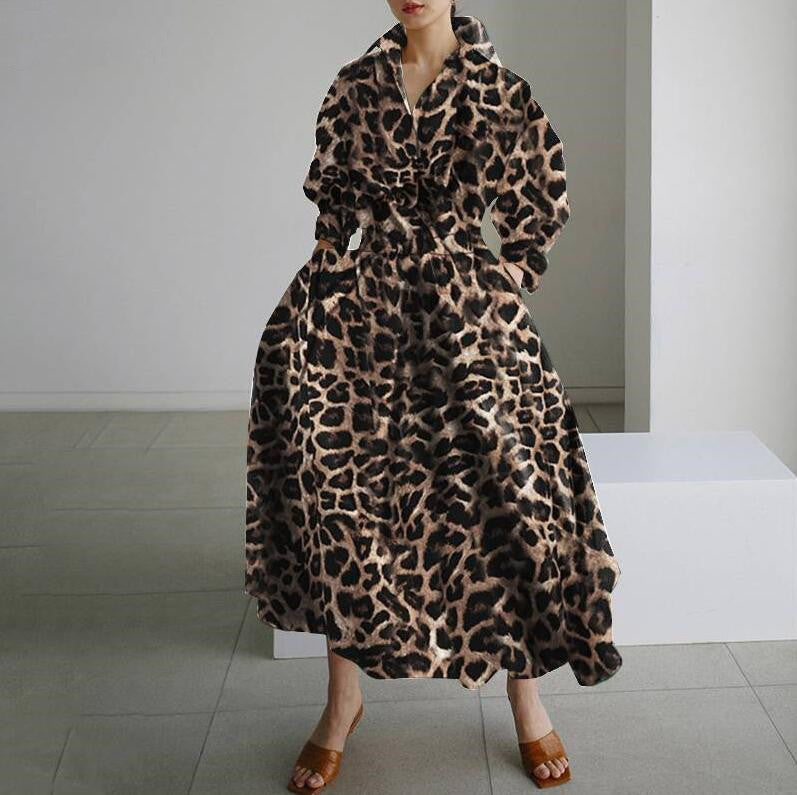 Leopard Print Maxi Dress - Modestly Vogue 