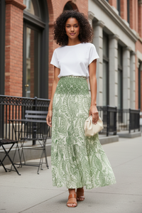 Paisley Print Maxi Skirt - Modestly Vogue 