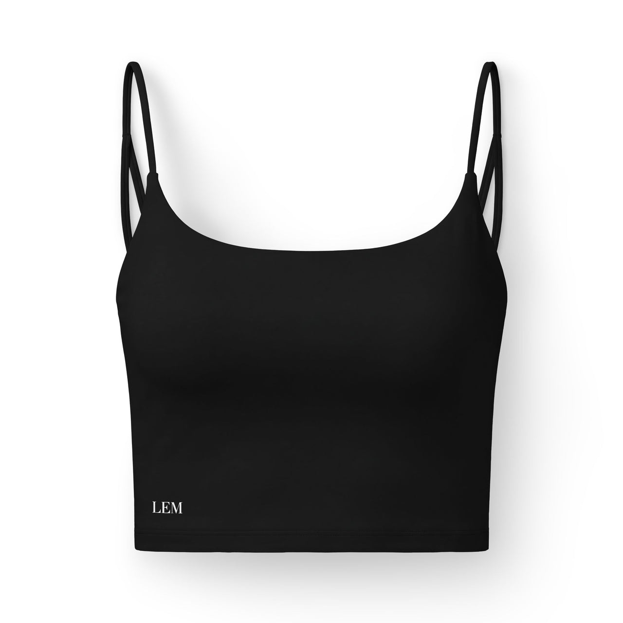 LEM Black Luxe Women's Stretch Bralette — Seamless Strappy Crop Top - Modestly Vogue 
