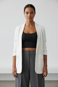LEM Black Luxe Women's Stretch Bralette — Seamless Strappy Crop Top - Modestly Vogue 