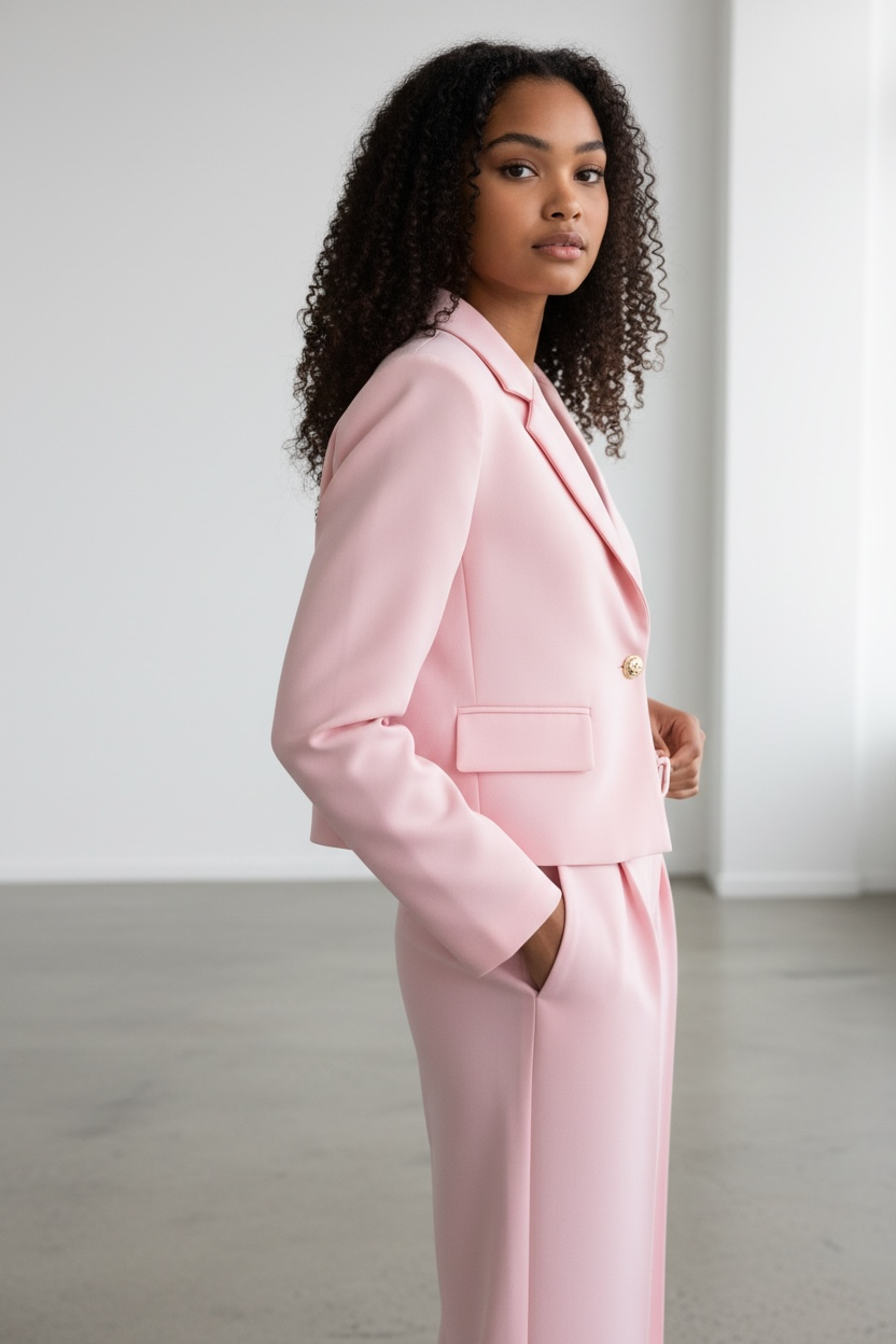 Spring Socialite Single-Breasted Short Suit with Belt Wide Leg Pants - Modestly Vogue 