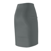 Grey High-Waist LEM Pencil Skirt — Sleek Office & Evening Wear - Modestly Vogue 