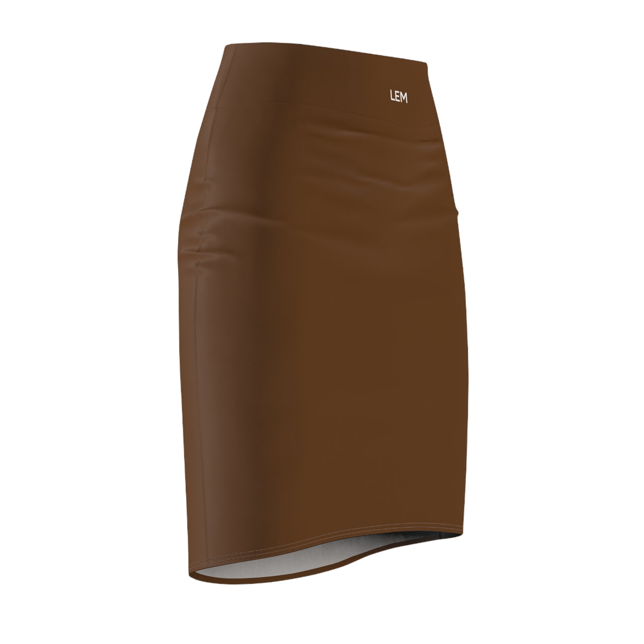 Brown High-Waist LEM Pencil Skirt — Sleek Office & Evening Wear - Modestly Vogue 