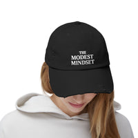 Unisex Distressed Cap – Modest Mindset Inspirational Hat for Everyday Style