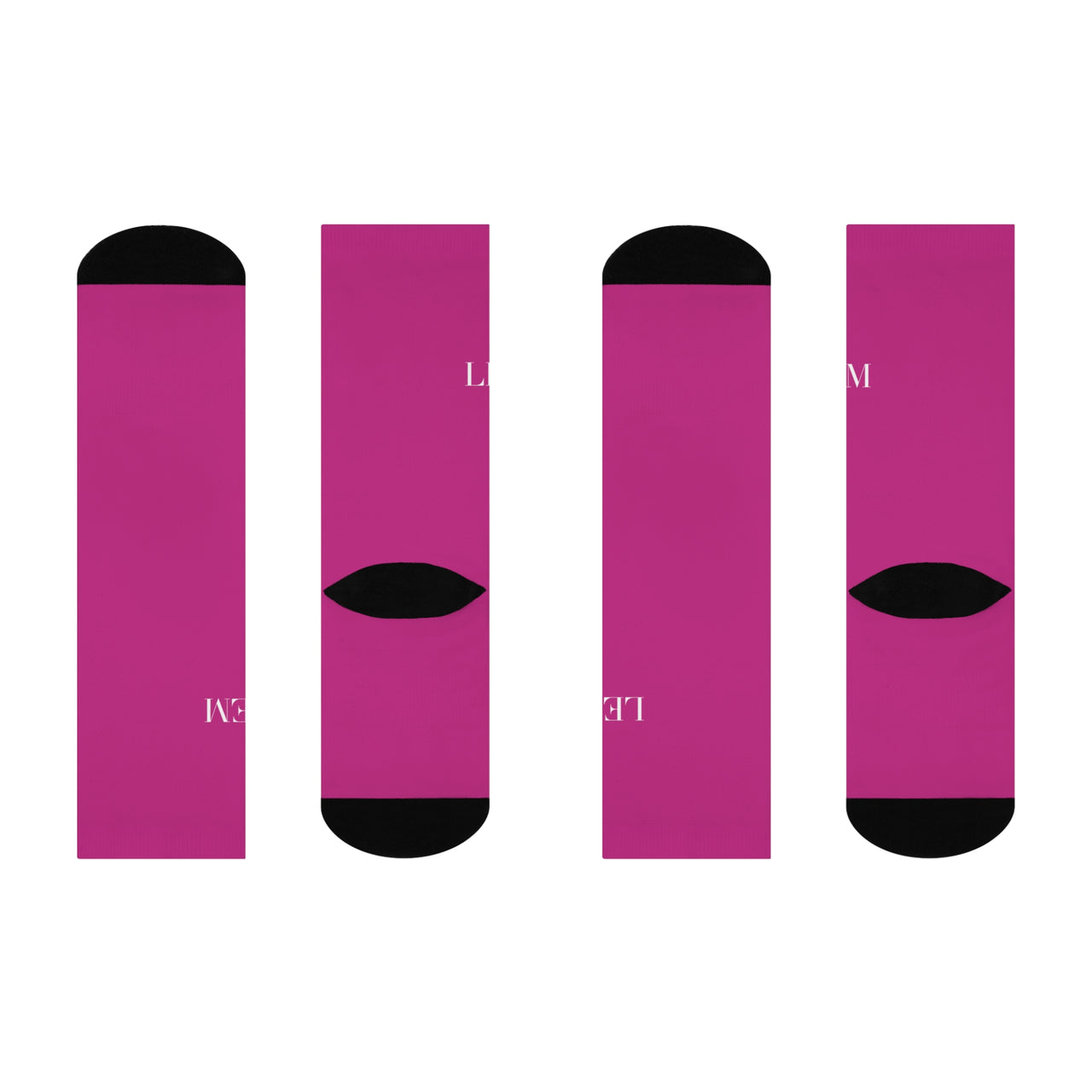 LEM™ Candy Pink Signature  Cushioned Crew Socks - Modestly Vogue 