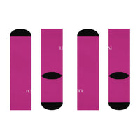 LEM™ Candy Pink Signature  Cushioned Crew Socks - Modestly Vogue 