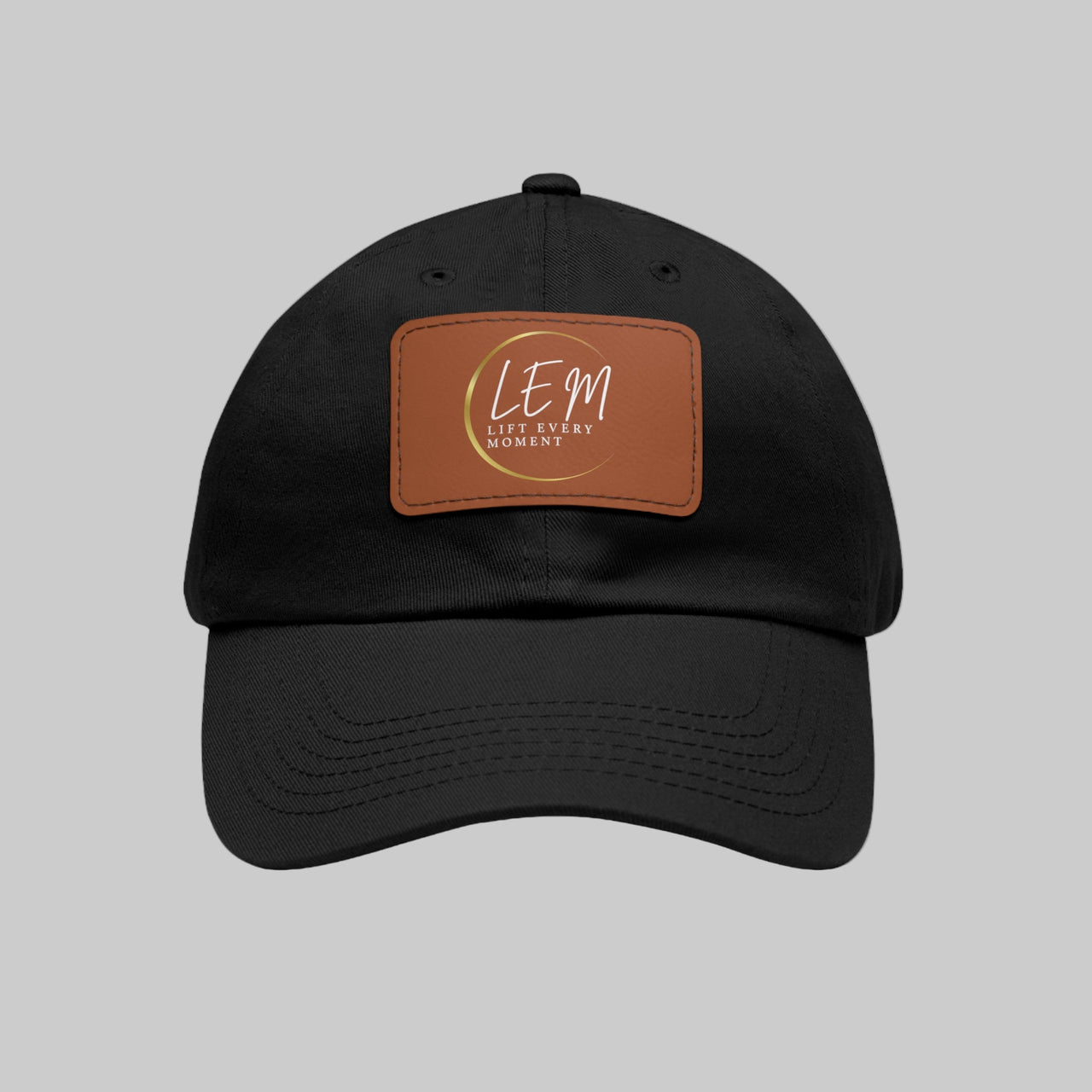 L.E.M. Leather Patch Signature Baseball Cap Hat - Modestly Vogue 