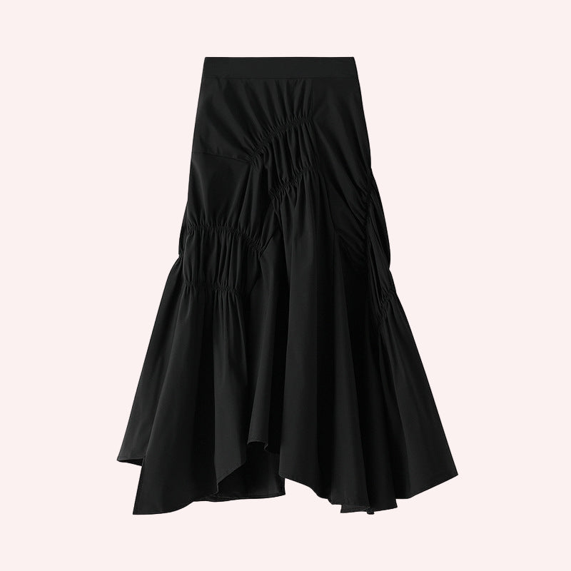 Super Hot Black White Pleated Midi Skirt - Modestly Vogue 