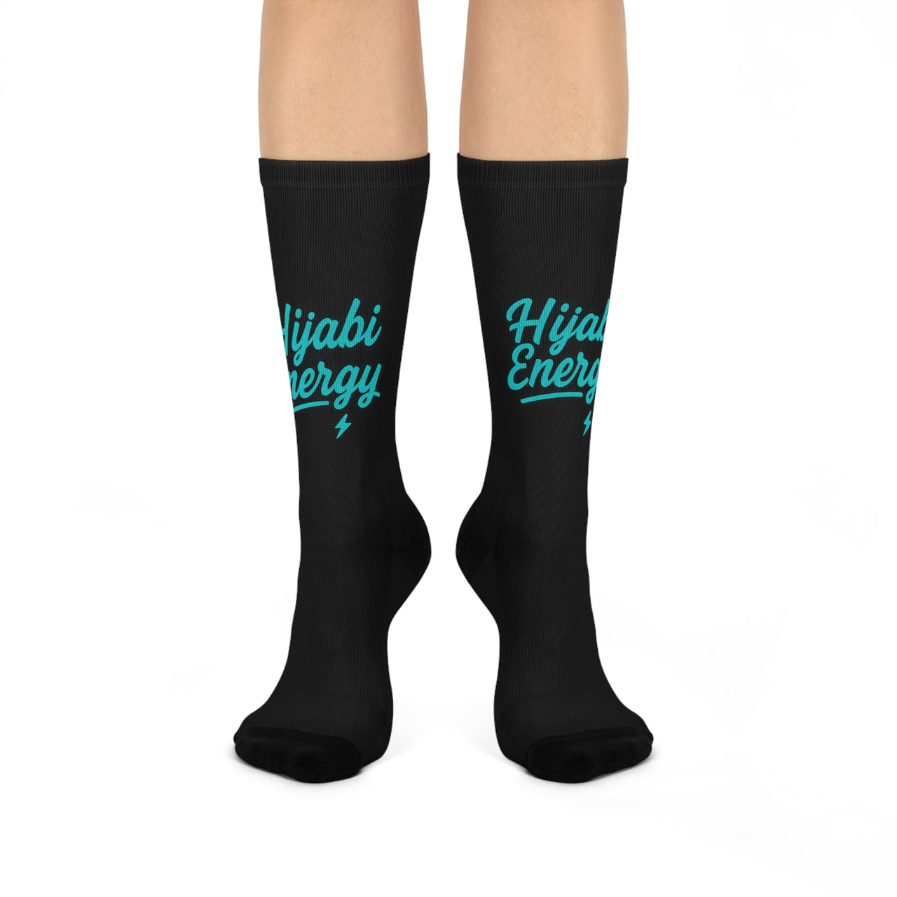 Black Hijabi Energy™ Cushioned Crew Socks