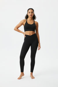 LEM Noir High-Waist Luxe Leggings — V-Front Seam Performance Yoga Pants - Modestly Vogue 