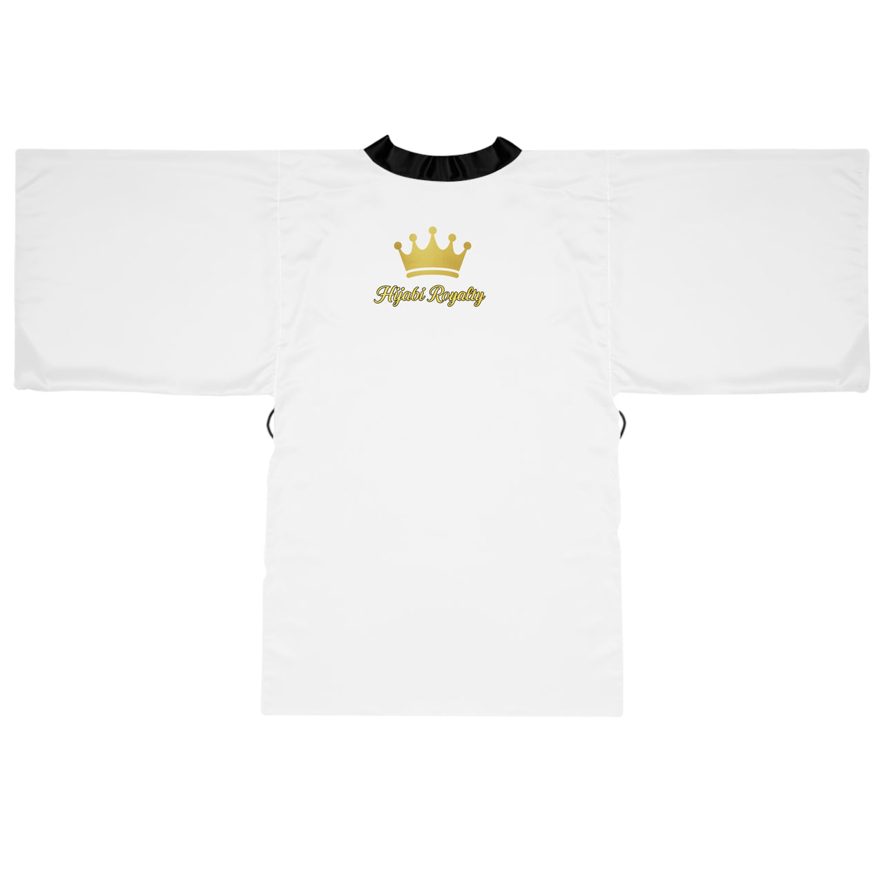 Hijabi Royalty™ Luxe Contrast Edition Kimono Robe – Luxury Spa Long Sleeve Robe with Crown Logo