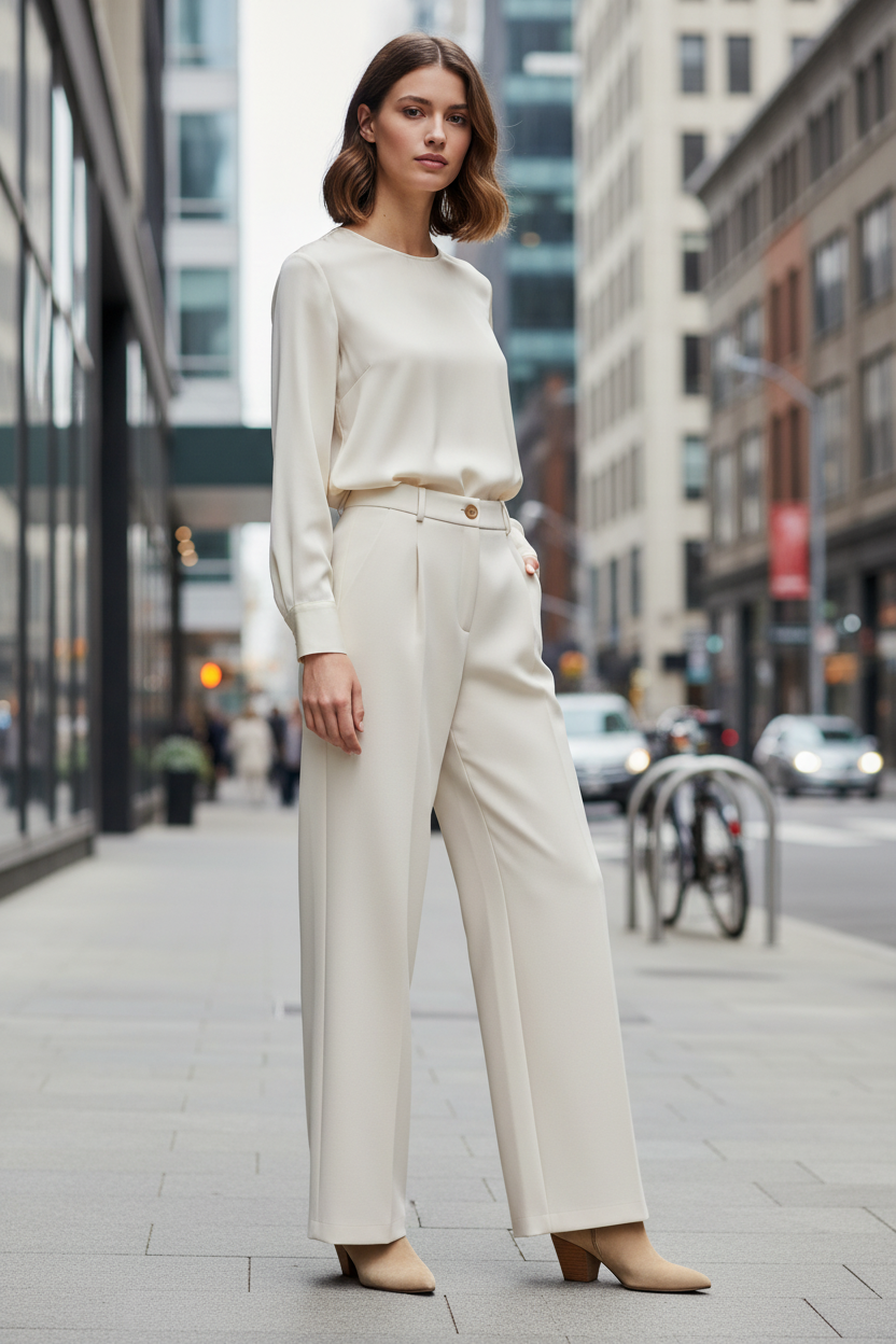 High-Waisted Wide Leg Pants - Modestly Vogue 