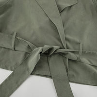 High End French Large Collared Lace up Windbreaker Women Autumn Coat - Modestly Vogue 