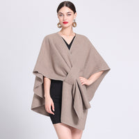 Chic Shawl Cape Poncho | Fashionable Outerwear Cape - Modestly Vogue 