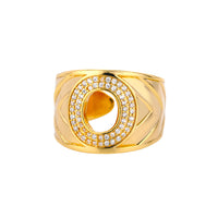 Personalized Gold Stone Initial Ring | Modestly Vogue - Modestly Vogue 
