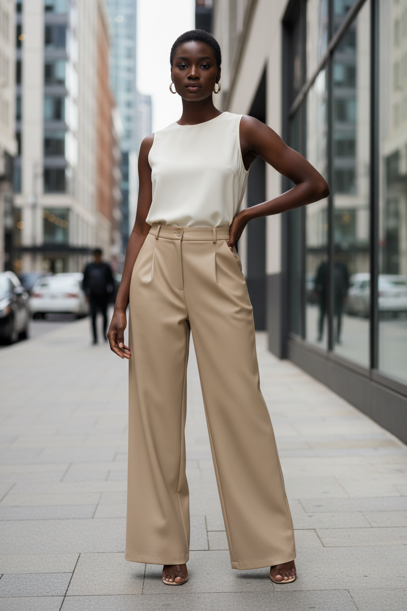 High-Waisted Wide Leg Pants - Modestly Vogue 
